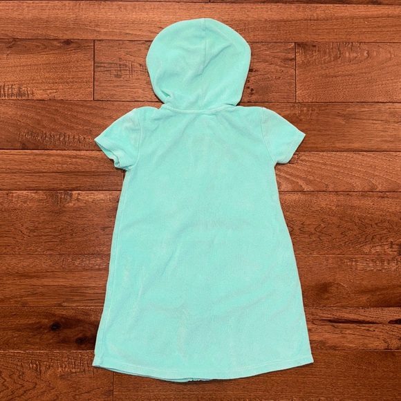 Wonder Nation Girls Aqua Terry Hooded Zip Front Swim Coverup - Size XS (4-5) - Picture 12 of 16